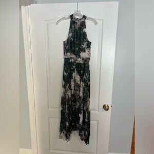 White House Black Market Maxi Dress Maroon and Green